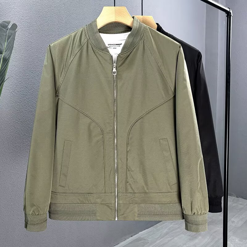 Spring and Summer New American Casual Solid Color Lapel Thin Jacket for Young Men, Slim Fit, Stylish, Simple Sun Protection Jacket