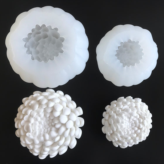 Big small size Fleshy Flower Aromatherapy Candle Mold Flower Handmade Soap Flavor Expansion Gypsum Gum Drop Glue Ornaments Chrysanthemum Mold