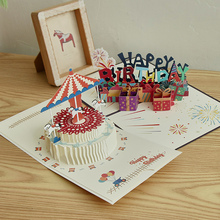 生日蛋糕3D立体贺卡ins感创意折叠纸雕祝福卡片礼物送男友女