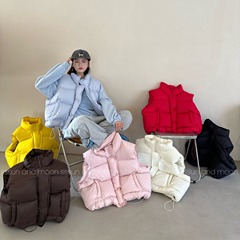 糖果色羽绒棉服马甲女2025年新款立领加厚宽松短款背心外套潮