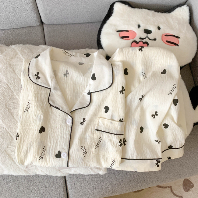 云朵棉秋季新款睡衣女长袖翻领卡通甜美可爱高级网红风家居服套装|undefined