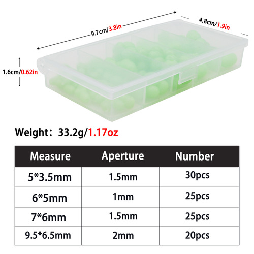 Hunting High Lure Fishing Accessories 100-Piece Soft Stop Bead Set Anti-Collision Beans Glow-in-the-Dark Beads Cross-Border Offshore Fishing Long-Range Fishing Gear