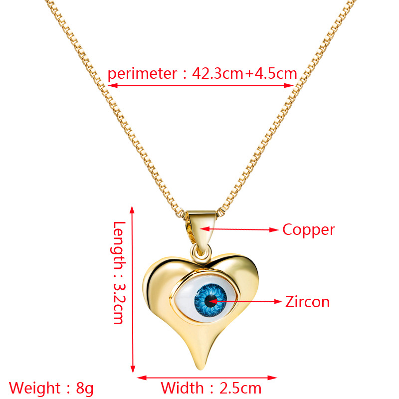 Wholesale Jewelry Demon Eye Copper Inlaid Zircon Necklace Nihaojewelry display picture 1