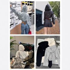 alo卫衣连帽肯豆同款开衫拉外套上衣毛圈棉小个子宽松女现货高版