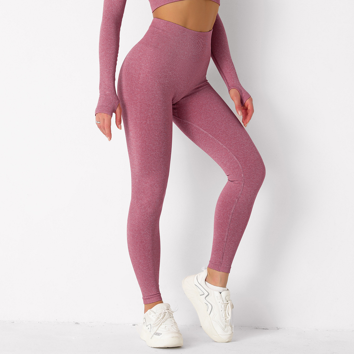 Solid Color High Waist Tight Yoga Leggings NSNS66949