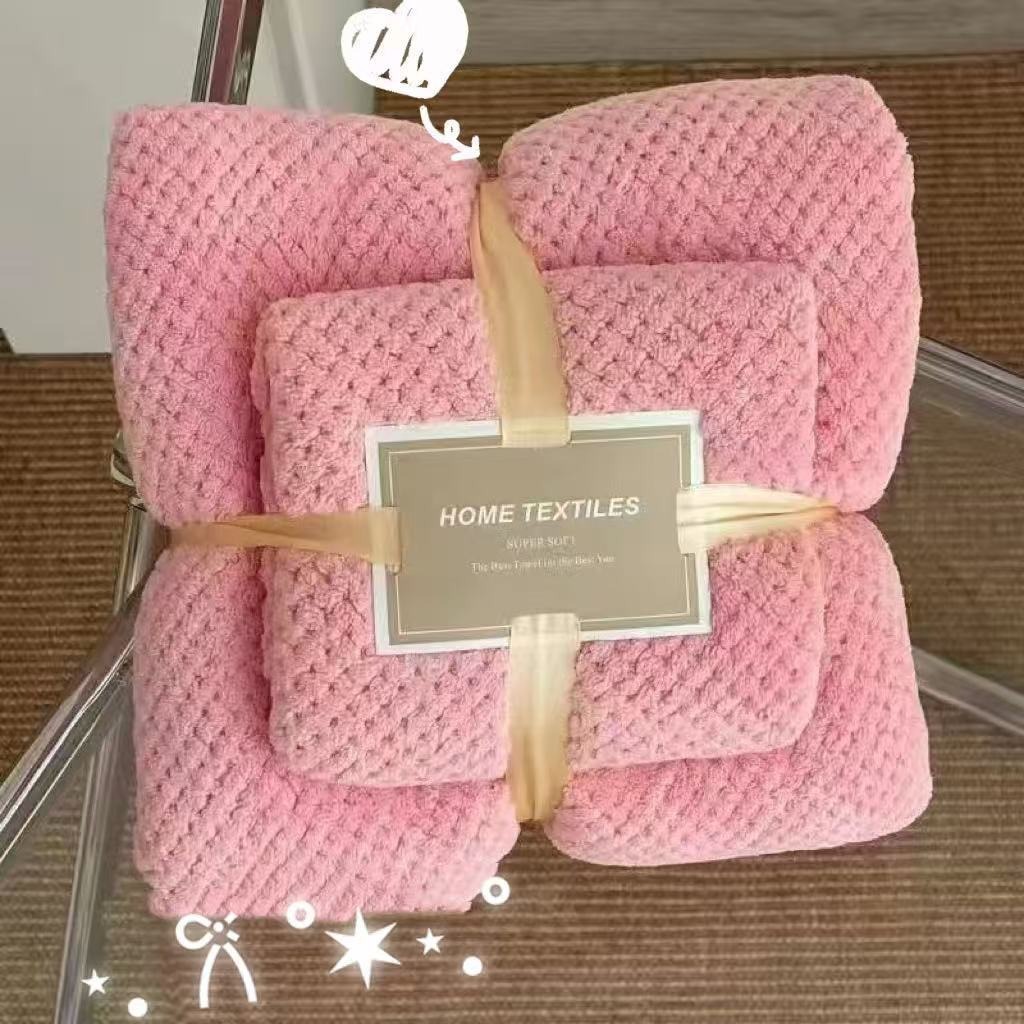 Coral toallas de toalla de baño de dos piezas, toallas de baño absorbentes, espesantes, baños suaves, secado rápido, viento