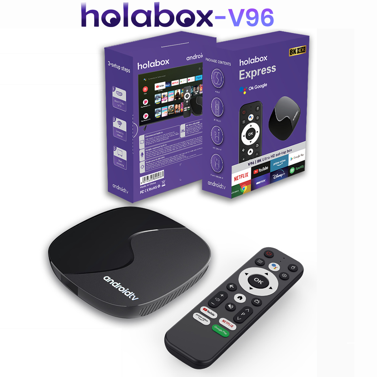 Foreign Trade Set-Top Box V96, Brand New Material, High-Quality Tv Box, Android Smart Voice Control, 2+16g Dual Wifi, Cross-Border Hot Seller