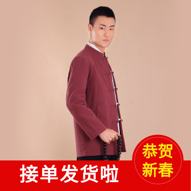 唐裝棉麻長袖棉衣棉褲中國風盤扣男裝6240禅意複古禅修打坐居士服
