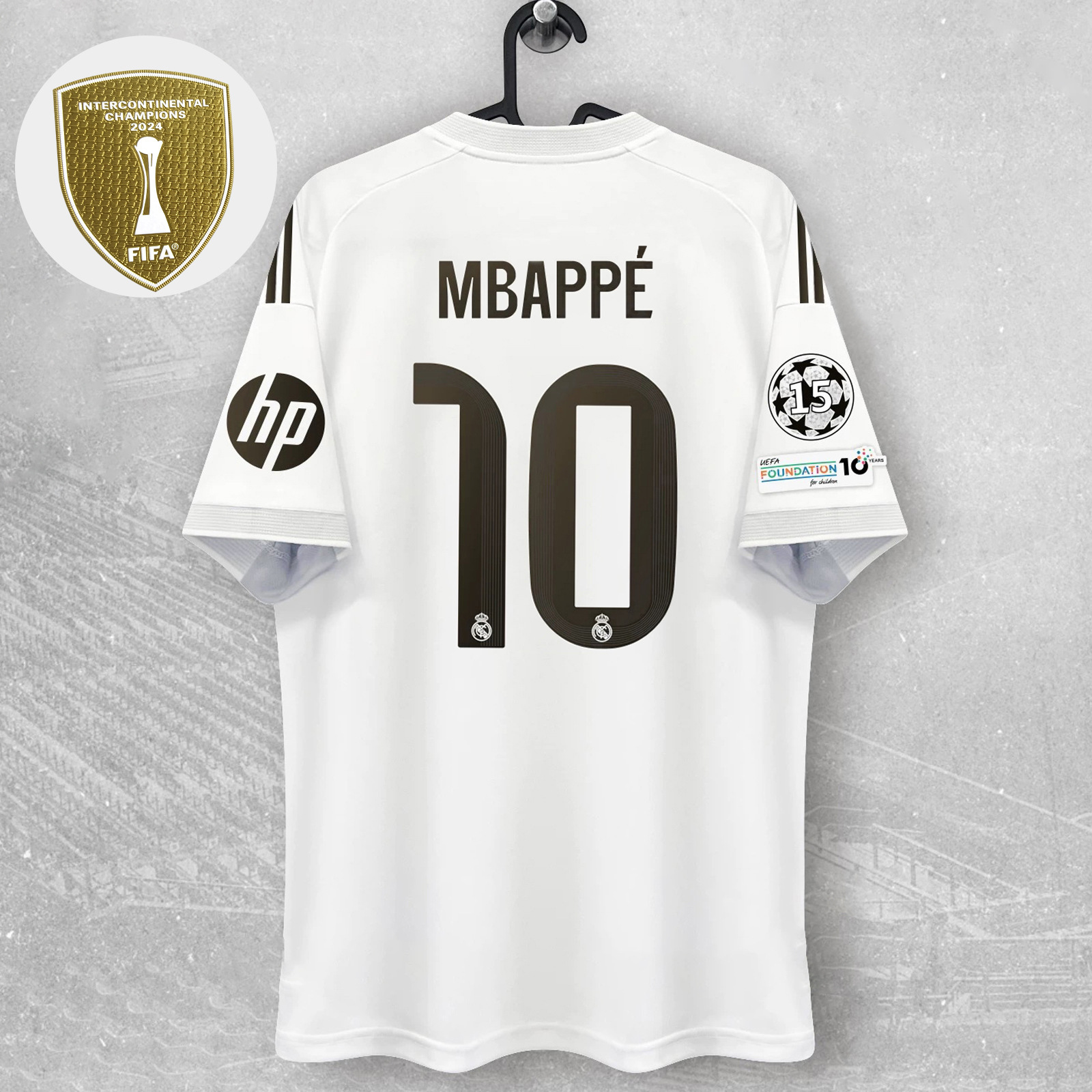 adidas x Real Madrid 2024/25 Home Mbappe #10 Fan Version Jersey White
