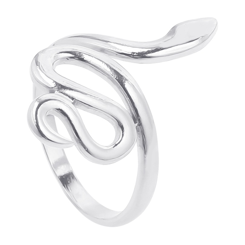 1 Piece Quantity Street Occasion 304 Stainless Steel Material PVD Coated Real Gold Plated 18K Gold Snake 304 Stainless Steel Waterproof Non Tarnish Open Ring
