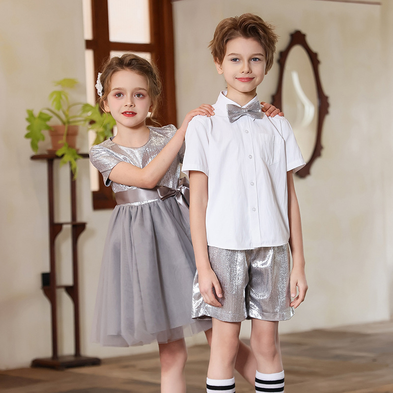 Uniformes de actuación del coro de niños de jardín de infantes para estudiantes de primaria y secundaria, recitación de poesía, discursos, trajes de actuación de danza para niñas