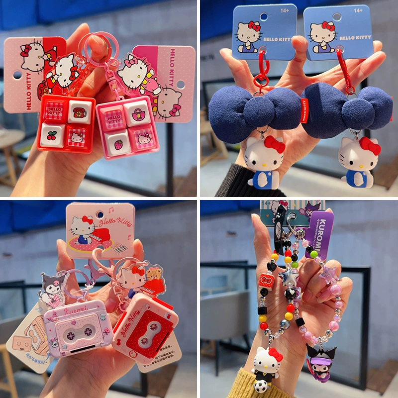 Плюшевый брелок Sanrio Hello Kitty, оригинал, мягкая подвеска 11×7.5 см, коллекционный талисман