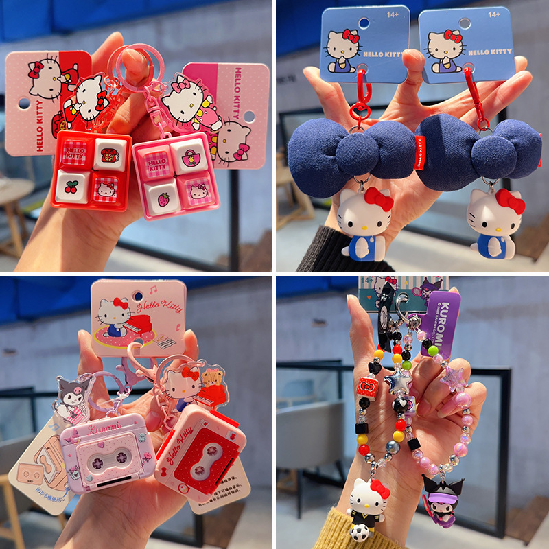 2026 New Genuine Sanrio Hello Kitty Doll Keychain for Women, Cute Hello Kitty Plush Accessory