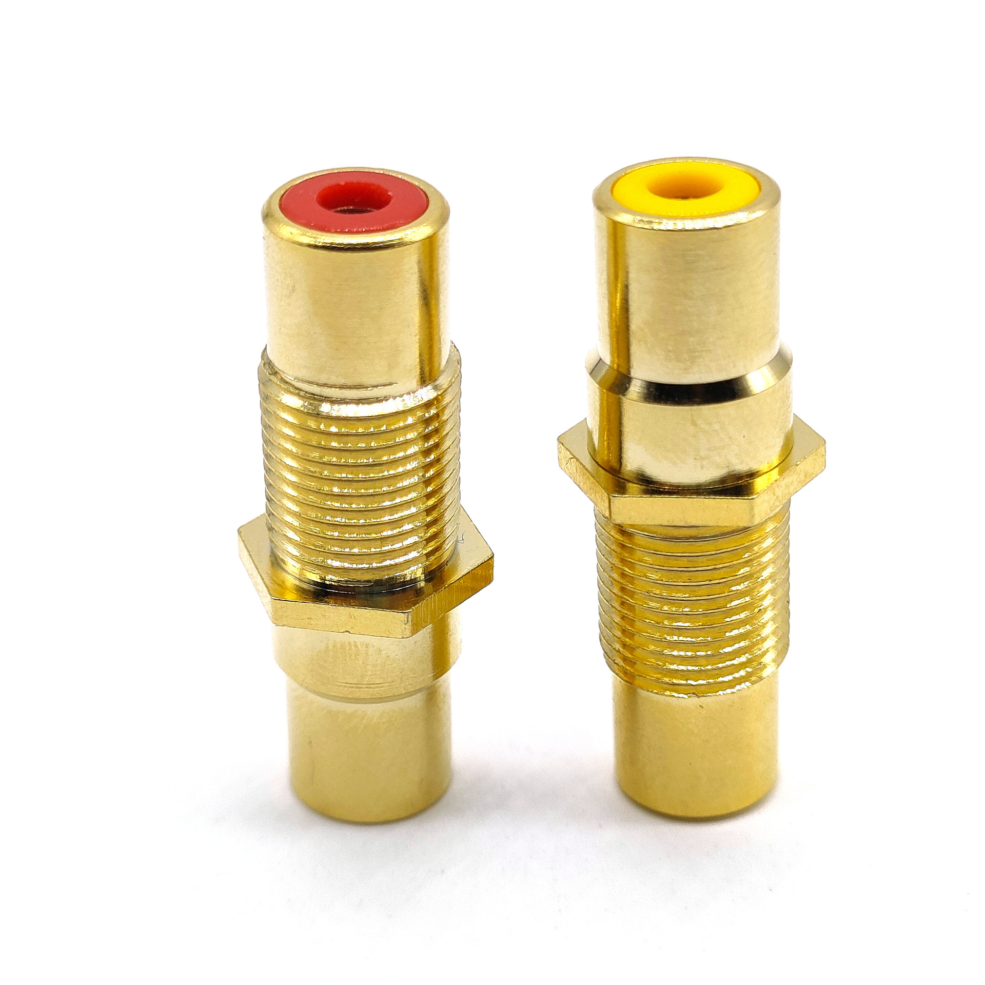 大量供应 RCA母对母转接头 AV音视频线直通头镀金带螺牙RCA转接头