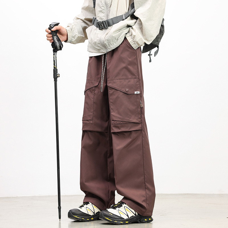 啄木鸟美式机能工装裤男士春秋季2025新款宽松直筒阔腿登山运动裤|undefined