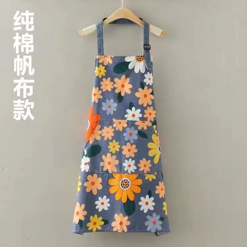 Wholesale flower apron for women's kitchen home cooking men's fattening waterproof breathable wear-resistant work clothes waterproof PVC
