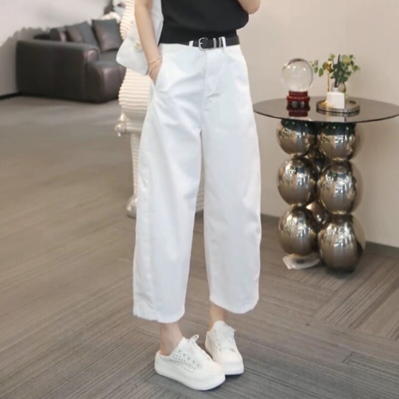 Versatile High-Waisted Slimming Floral Cropped Casual Scythe Pants for Women, Spring/Summer 2026, Loose Drapey Sickle Pants Versatile High-Waisted Slimming Floral Cropped Casual Scythe Pants for Women, Spring/Summer 2026, Loose Drapey Sickle Pants