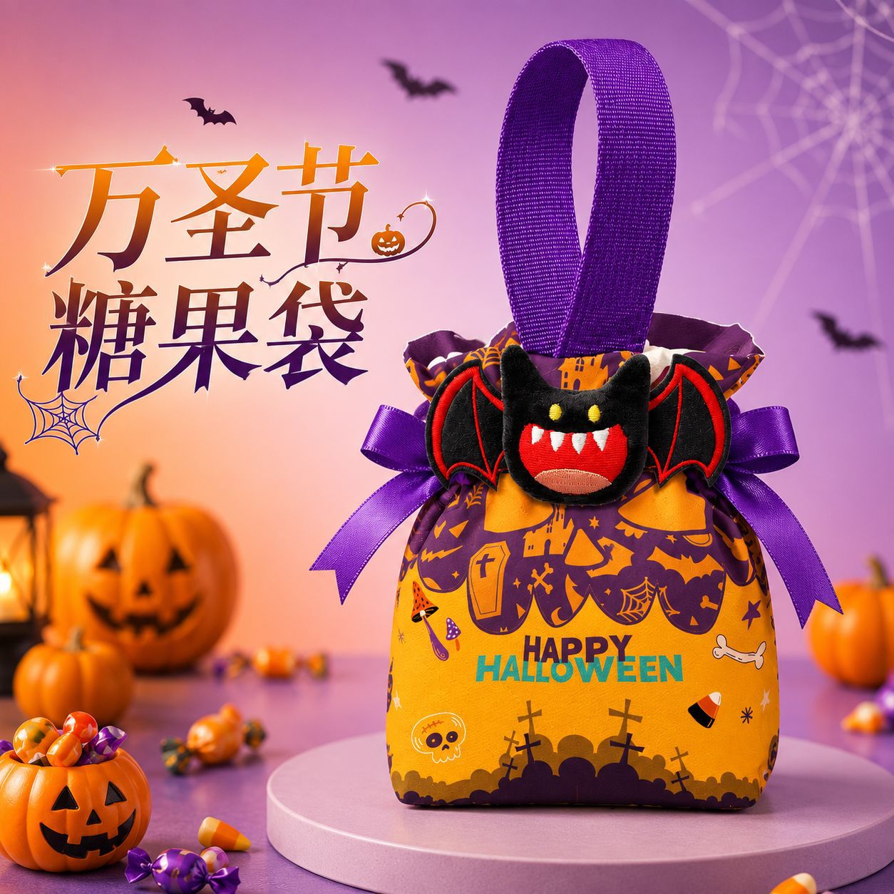 Bolsa de regalo de Halloween, bolsas de calabaza para niños, lienzo, embalaje de regalos, bolsas de azúcar, props para jardín de infantes, regalo de mano.