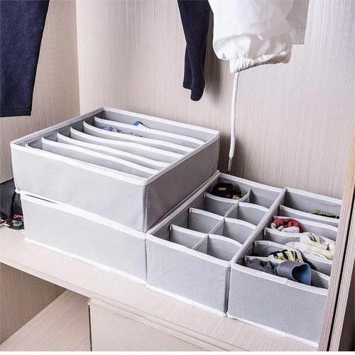 Cross-border Japanese-style home storage non-woven fabric four-piece set storage box fabric storage box bra and underwear organizer