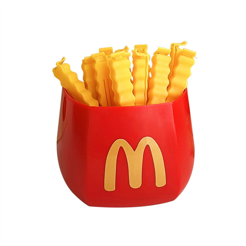 クリエイティブフライドポテトシールクリップ磁気冷蔵庫マグネット収納ボックス食品スナック防湿シールクリップ多機能小型ペンホルダー|undefined