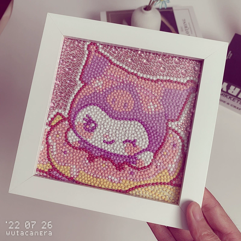 Даймонд-пейнтинг (Sanrio) Kuromi и смешанные мультфильмы, 17×17 см, полный страз DIY набор, детское рукоделие