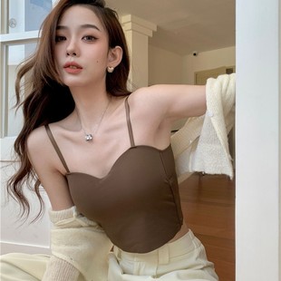 Silk tank top, top with cups, underwear, bra top, V-neckline