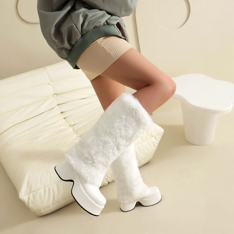 2026 Autumn and Winter New Style Furry Thick-Soled Women's Boots, High-Top Warm and Fashionable Fur Long Boots in a Hot Girl Style 2026 Autumn and Winter New Style Furry Thick-Soled Women's Boots, High-Top Warm and Fashionable Fur Long Boots in a Hot Girl Style