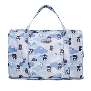 In-Stock Japanese-Style Cartoon Monster Foldable Large-Capacity Travel Luggage Bag Black Penguin Cute Printed Tote Bag