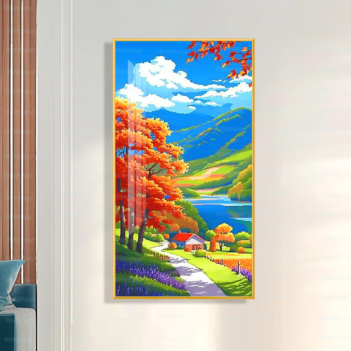 [Algodón importado] Mona Lisa Royal Crosspoint Pastoral Cabin Nueva decoración encantadora bordada a mano image 2