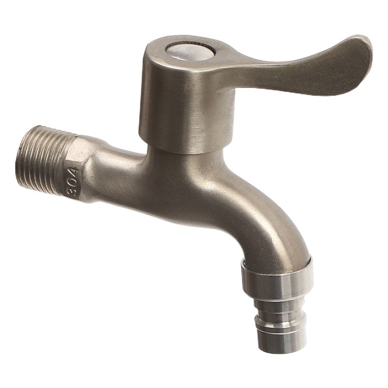 Imitation 304 stainless steel faucet balcony washing machine mop pool water nozzle single cold ordinary household 4 points quick opening faucet
