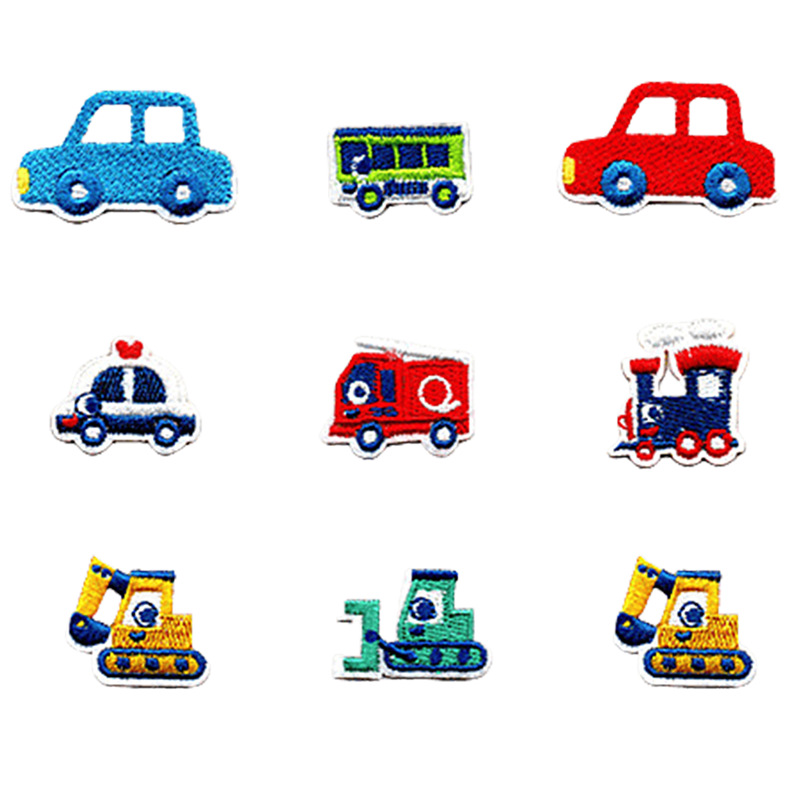 卡通汽车布贴刺绣贴服装衣服贴熨烫装饰辅料小车绣花章diy补丁贴
