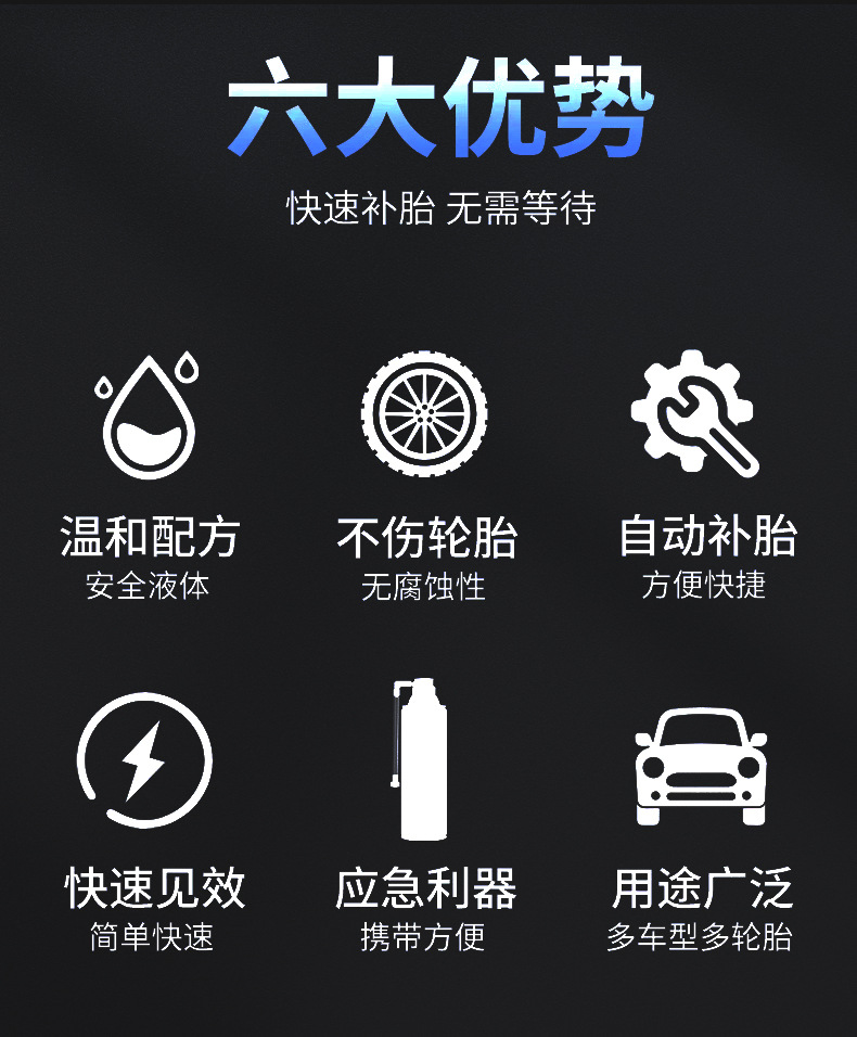Tire Repair Fluid Self-Repairing Leak-Proofing Vacuum Tire Repair Agent for Cars and Motorcycles, Universal Emergency Portable Tire Repair Agent Without Disassembly