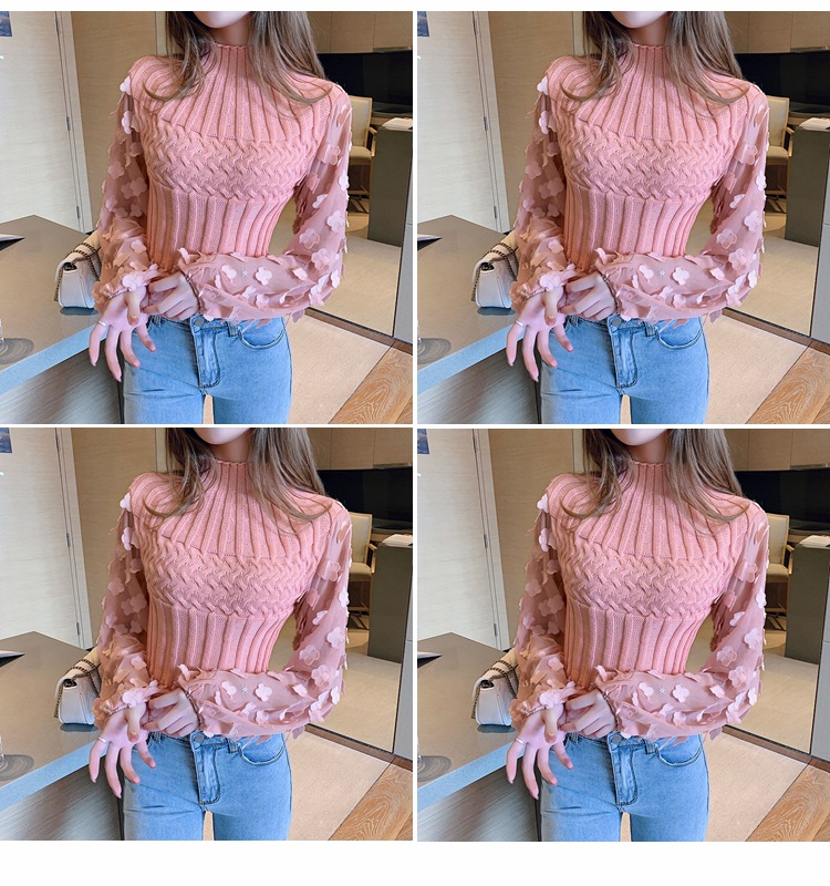 long-sleeved chiffon design lantern-sleeved sweater Nihaostyles wholesale clothing vendor NSFYF76640