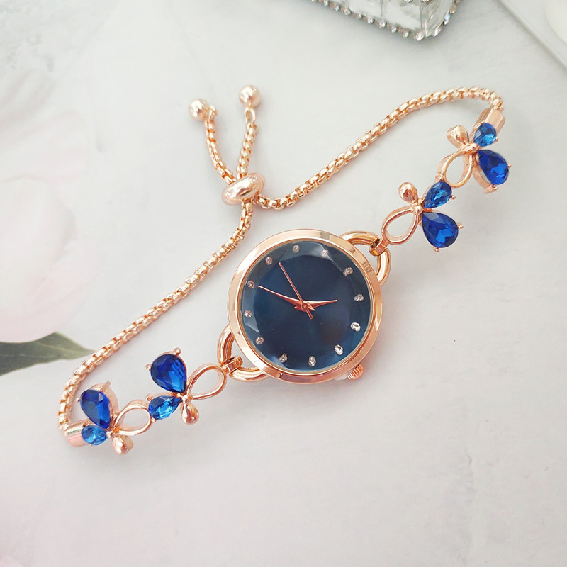 Korean Style Floral Telescopic Rope Quartz Women's Watches display picture 6