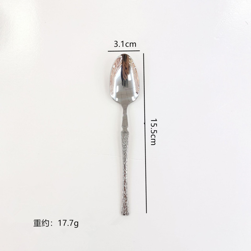 高颜值精致不锈钢酒店西餐餐厅刀叉勺四组件小蛮腰牛排刀树纹餐具|undefined