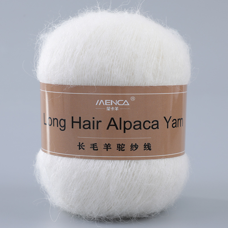 Long wool alpaca yarn foreign trade manufacturers direct supply plush hand knitted wool 54 color MENCA