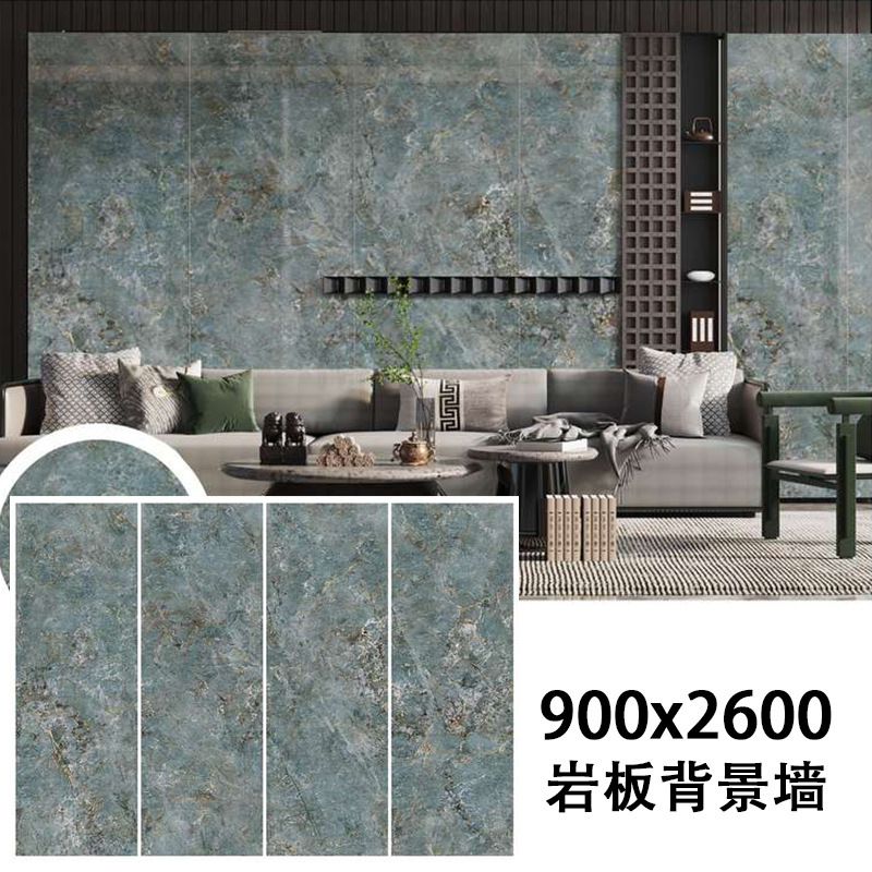 Foshan Amazon Green Rock Plate Tile 900x 2600 Anti-skid Hotel Engineering Floor Tile 9002600 Mute Surface