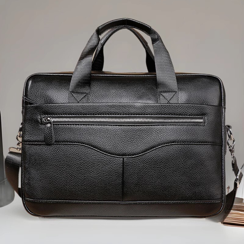 Men's Handbag Business Document Notebook Bag Top Layer Cowhide 14-inch Computer Bag Casual Shoulder Crossbody Bag