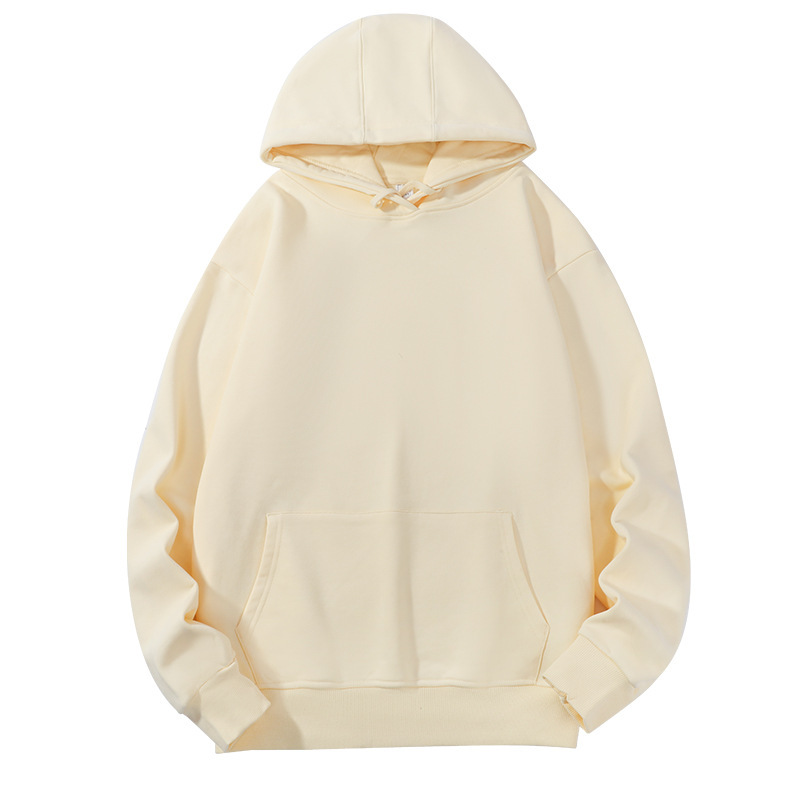 Suéter con capucha de algodón pesado de 380g, gran felpa, suéter casual de otoño e invierno suelto de color sólido americano, marea oversive