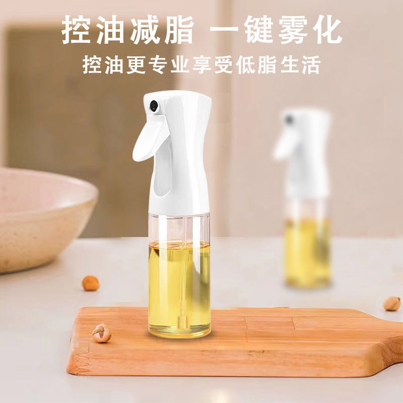 In stock oil spray bottle plastic sprayer atomizing oil bottle edible olive oil control bottle kitchen outdoor BBQ home use