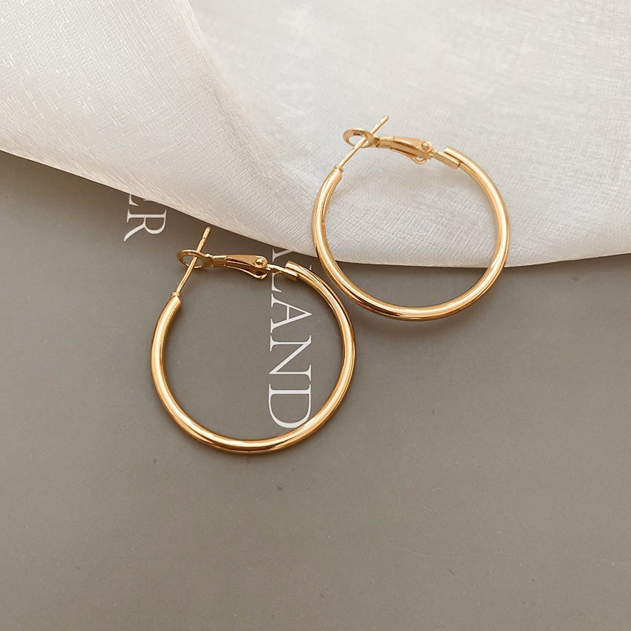 Pendientes geométricos de anillo simple de nuevo estilo transfronterizo de aguja de plata, sentido de diseño, pendientes de lujo simples y ligeros, pendientes de sentido de alta gama de moda al por mayor