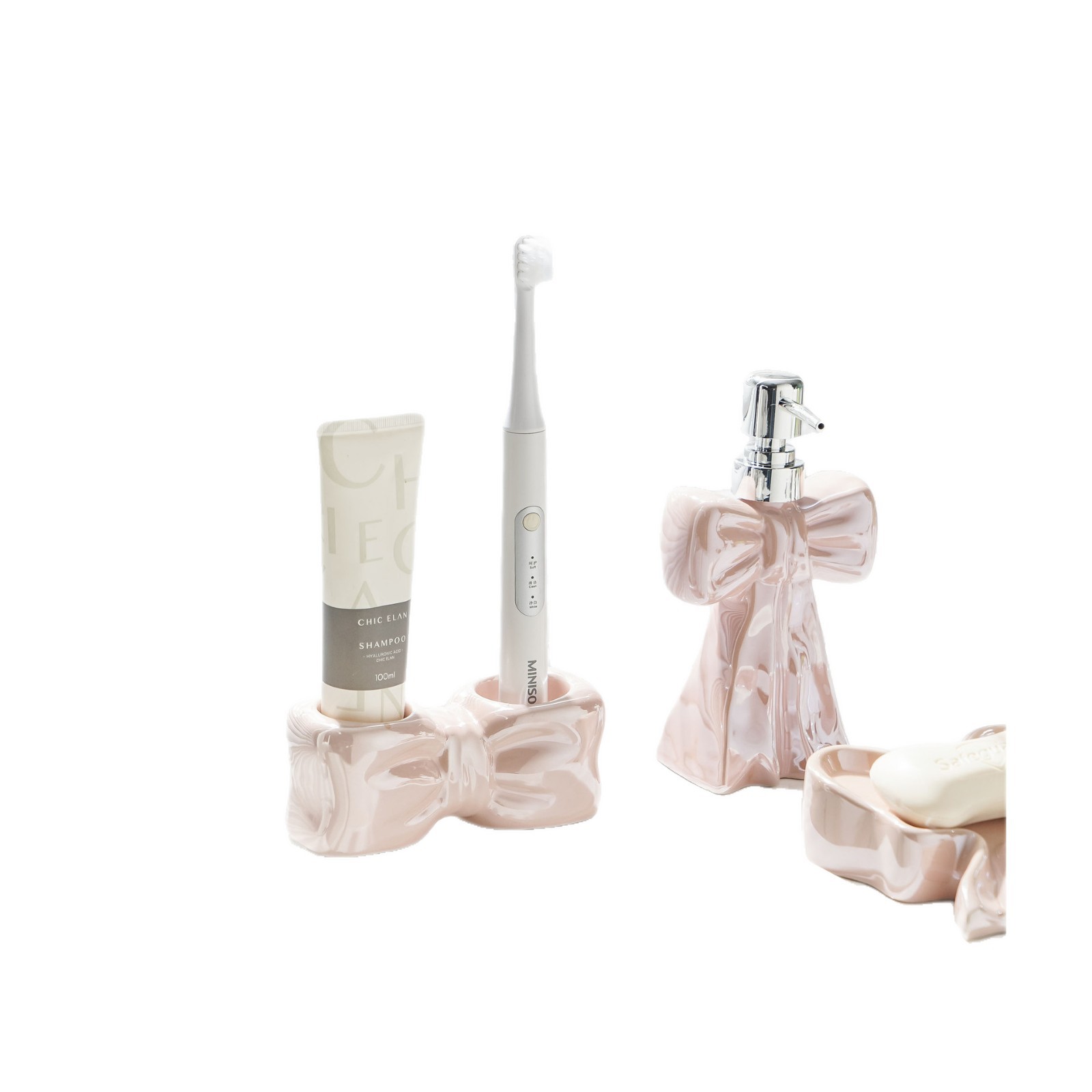 Jabonera de cerámica en forma de arco con drenaje para lavabo de baño, creativa, de alta gama, ligera y lujosa, soporte para jabón transfronterizo.