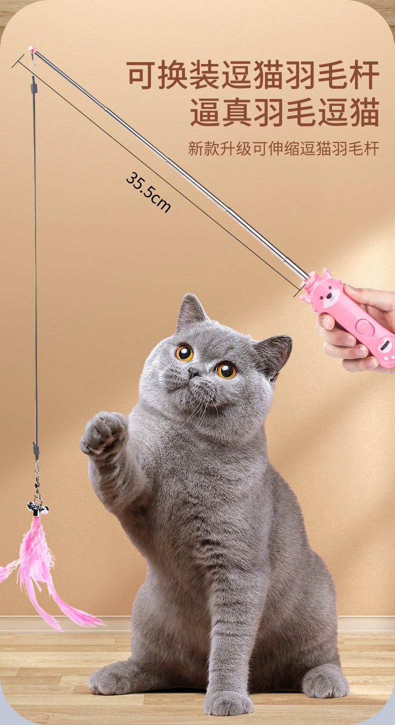 多功能激光逗猫棒宠物梳子