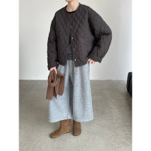 滔川   韩系高级版菱格棉服女2025冬季新款宽松百搭棉服外套3732