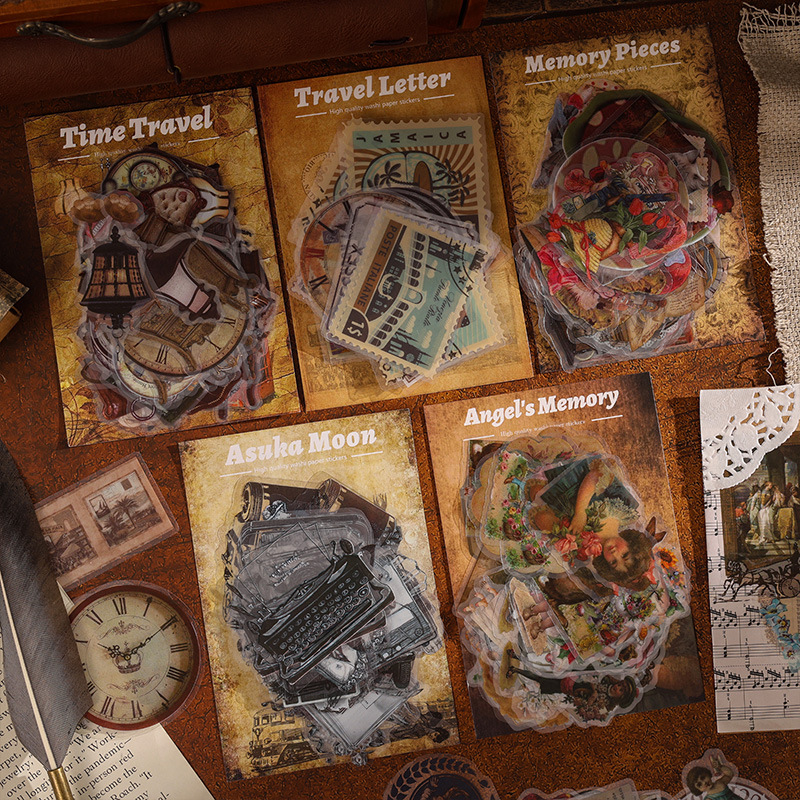 Recuerdos es un castillo serie retro diario impermeable pegatinas bolsa de papel retro niños pegatinas creativo PVC pegatinas