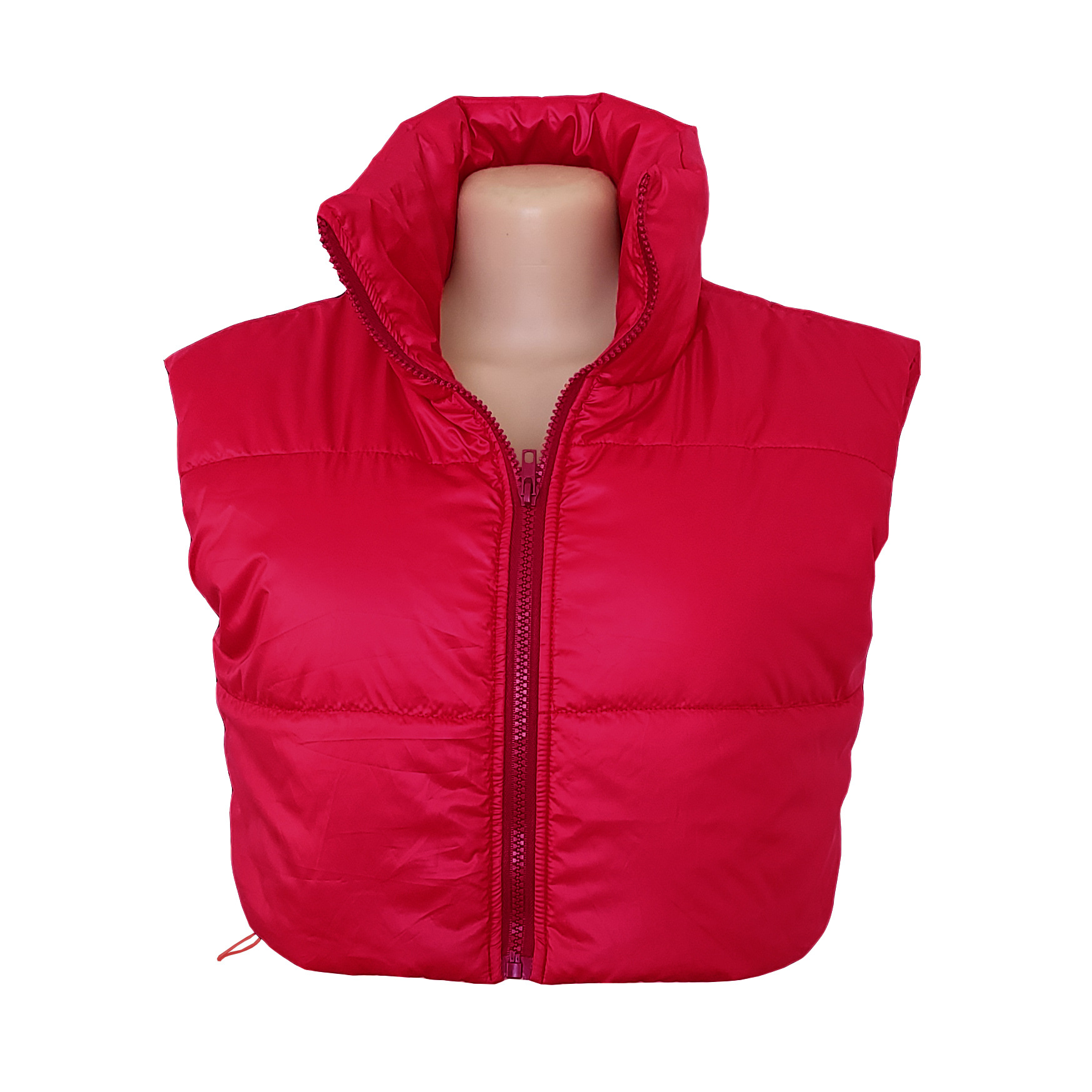 Femmes Mode Couleur Unie Fermeture Éclair Manteau Gilet display picture 2