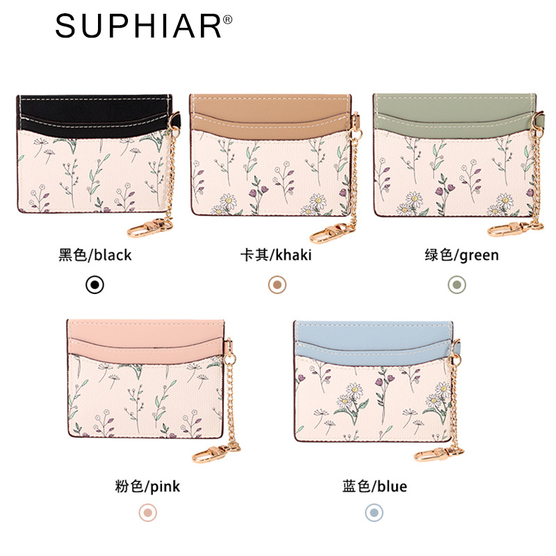 Nuevo producto Macron color flor simple pequeño bolso de tarjeta ins femenino transfronterizo ultrafino bolso colgante bolso de tarjeta superior femenino