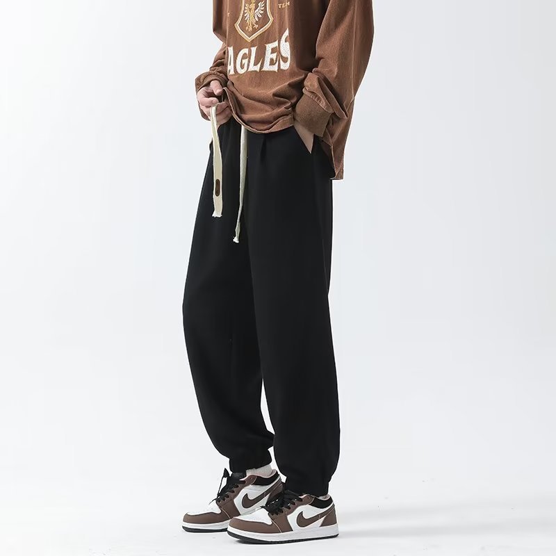 Pantalones casuales rectos sueltos, pantalones casuales de todo fósforo, pantalones con corsé para hombres 2024 de moda para hombres