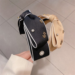 Korean Version New Bow Headband Versatile Chanel Style Hair Accessory with Elegant Knot for Women