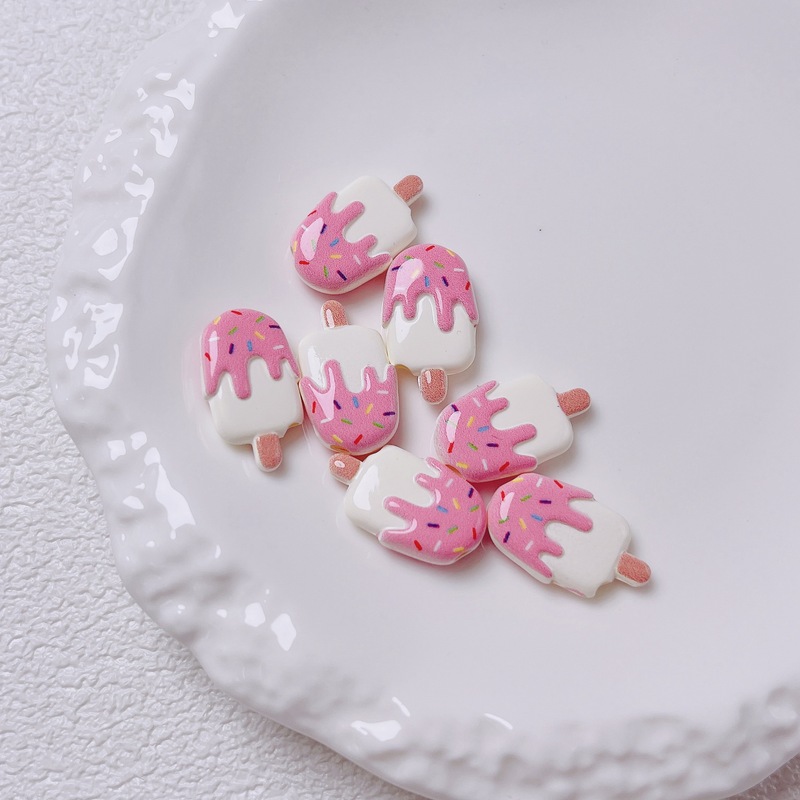 禾子家亚克力烤漆雪糕冰棒斜孔串珠DIY手机链散珠饰品配件材料|undefined